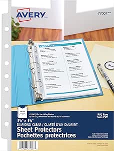Avery Mini Heavyweight Sheet Protectors, 5.5" x 8.5", Diamond Clear, 15 Sheets