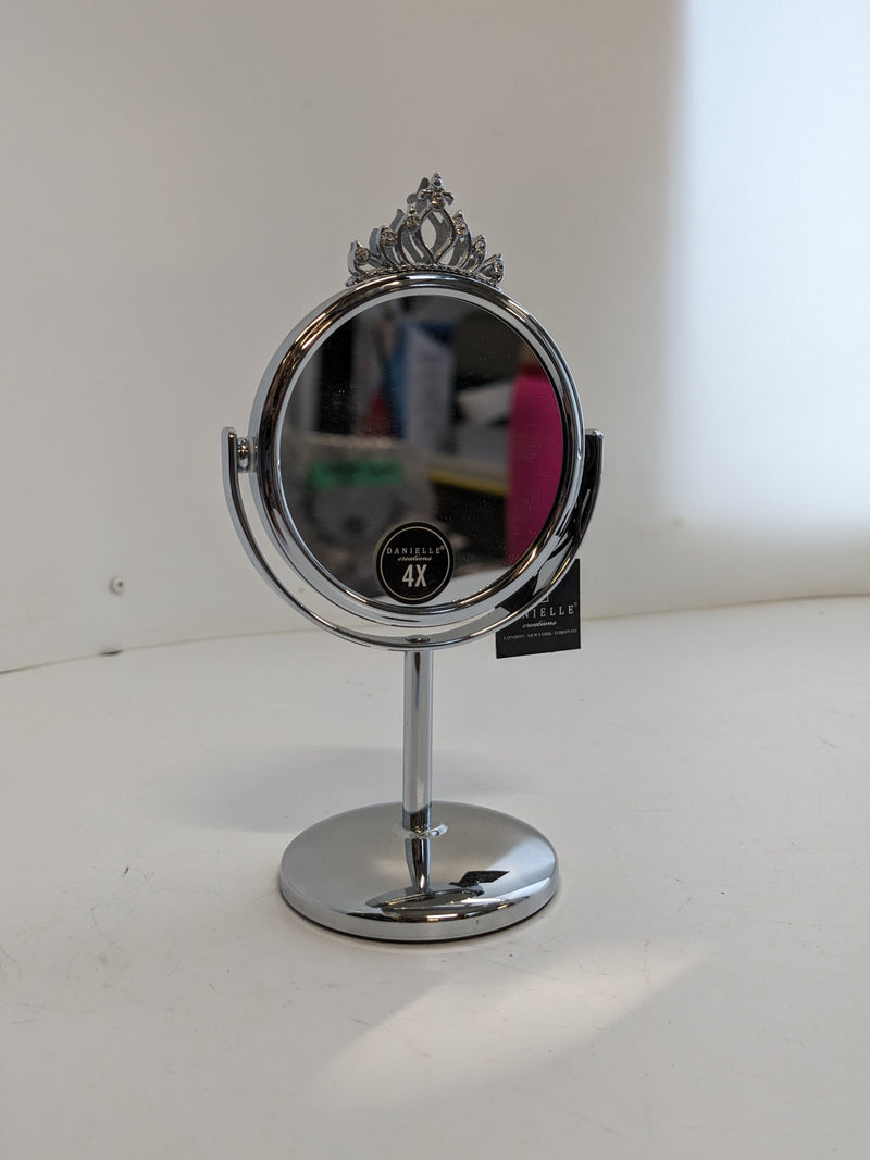Danielle creations mini tabletop/vanity mirror with crown detail on top perfect for travel