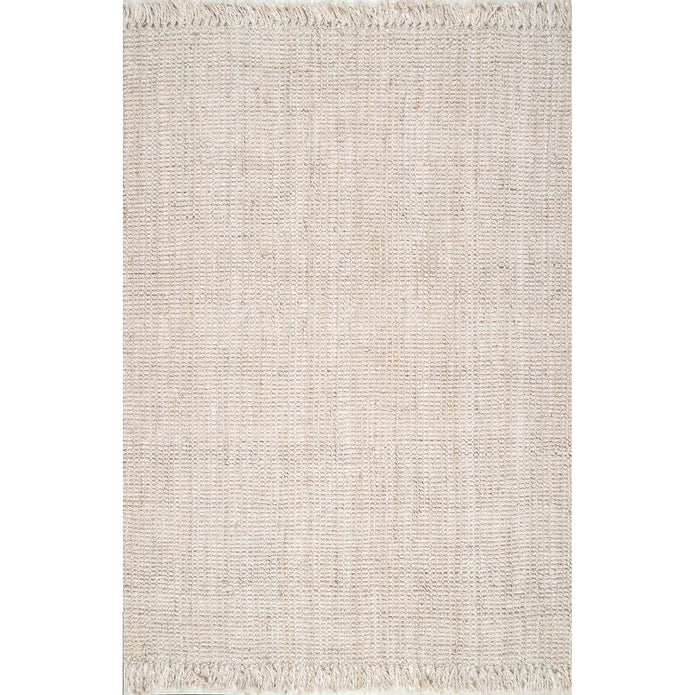 NuLoom Off-white Hand Woven Chunky Loop Jute Area Rug 2'6"x8' - pick up only