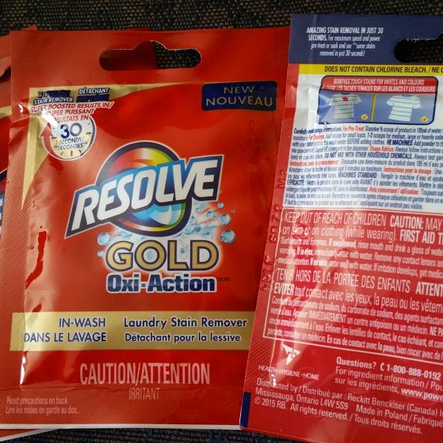 Resolve Gold Oxi-Action Laundry Stain Remover, 12 x 30g, - 2guysonline.ca