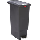 Amazon Basics Narrow Kitchen Plastic Trash Can with Steel Pedal, Black, 40-Liter
