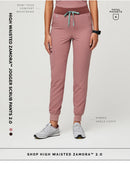 FIGS High Waisted 2.0 Zamora Woman's Petite Jogger Scrub Pants (Mineral Mauve/Small)