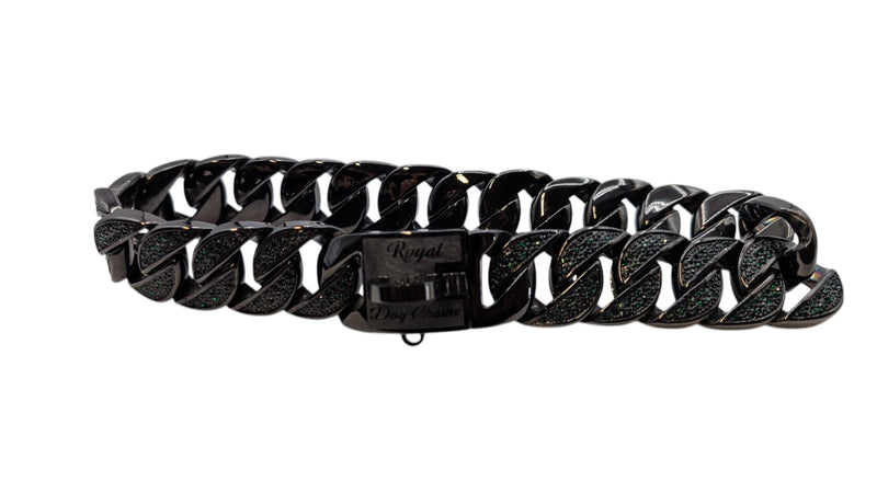 Green Studded Black Collar
