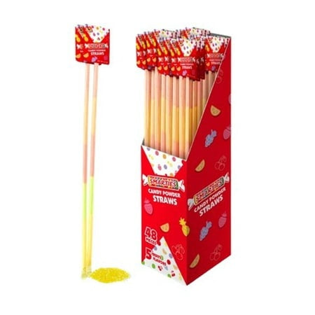 Smarties/Rockets Giant Pixy Powder Straws 0.37 Ounce - 48 Count Display Box