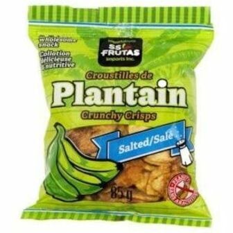SS-FRUTAS Plantain Crisps, Salted, 50 bags per case -  (85g bags)