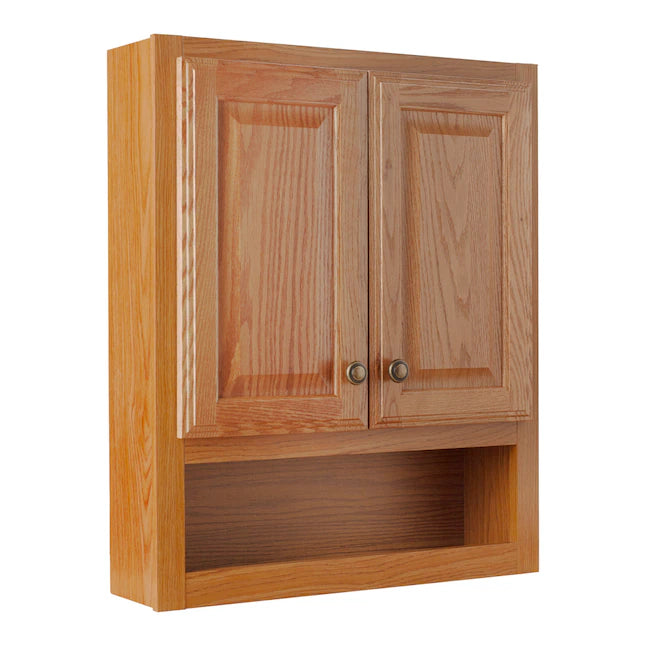 Project Source 23.25-in x 28-in x 7-in Oak Bathroom Wall Cabinet - pick up only