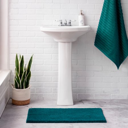 Better Homes and Gardens Thick & Plush Ultra Soft Poly Bath Rug in Teal Rain