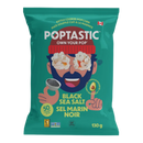 Poptastic Black Sea Salt Kettle Cooked Popcorn 130g - Single or Bulk Buy