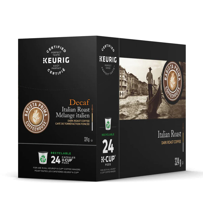 Barista Prima Coffeehouse DECAF Italian Roast Keurig 24 Pods