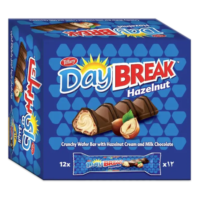 Tiffany Day Break Hazelnut Crunchy Wafer Bar 12x 16g