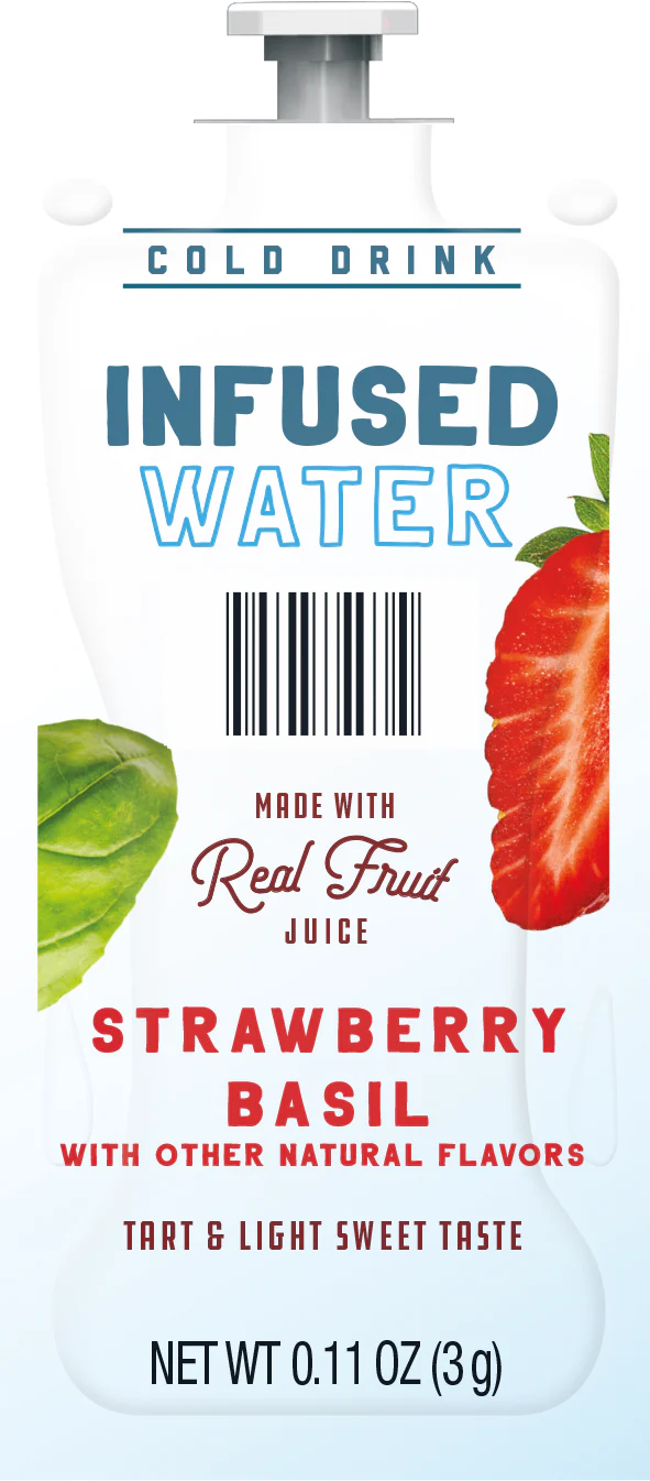 Infused Water – Strawberry Basil – Flavia Brewers - 3.0 gram pouch - 18 Pack