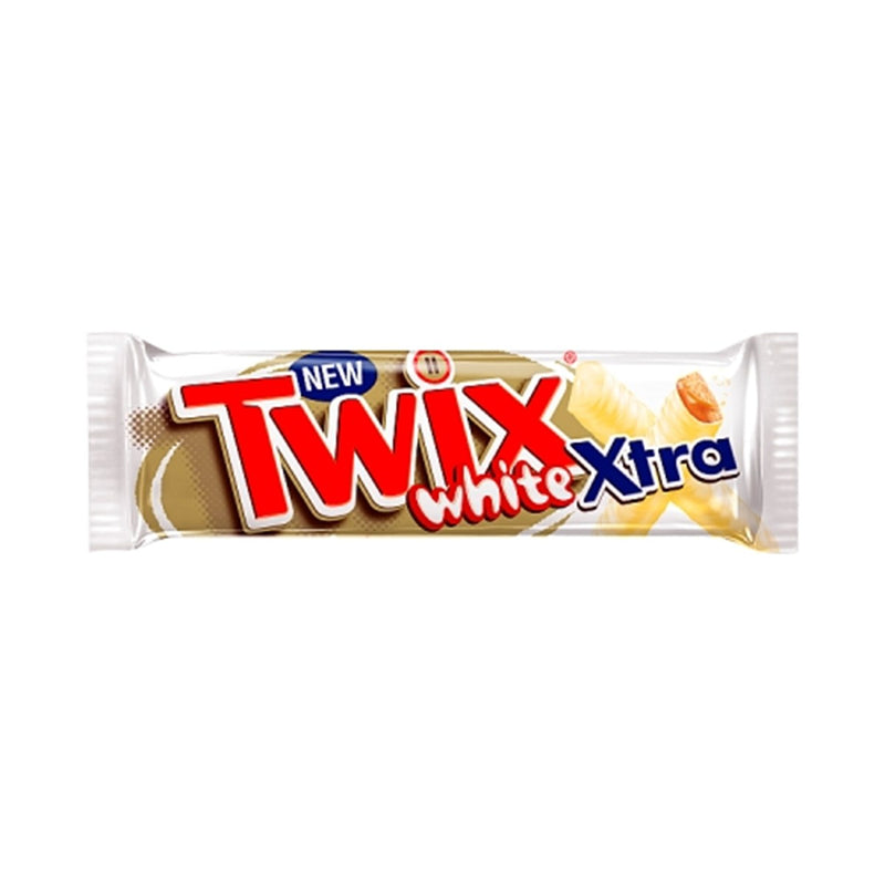 Twix Xtra White Chocolate Biscuit Twin Bars 75g - buy 1 or a case