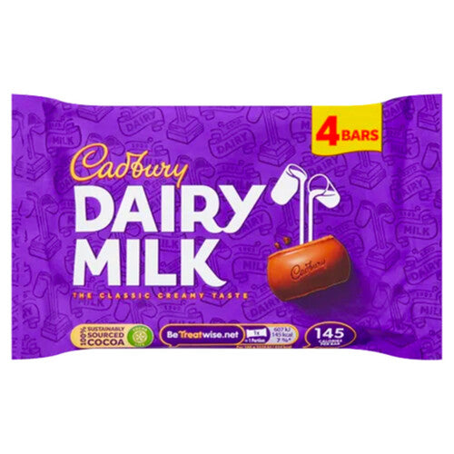Cadbury Dairy Milk 4x27.2g Chocolate Bar (108.8g)