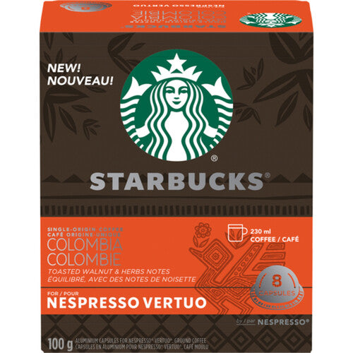 Starbucks Coffee Pods Single Nespresso Vertuo 8 Capsules (100g) - PICK YOUR FLAVOUR