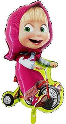 Masha and the Bear- Masha Biking Foil Balloon