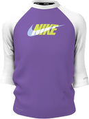 Nike Swim Girls' Logo Short Sleeve Hydroguard Action Grape--assorted sizes