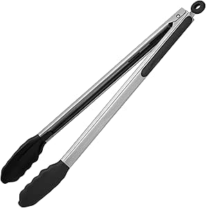 Stainless Steel Locking Tong with Silicone Head - 12"L