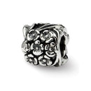 Sterling Silver Floral Charm Bead - Pandora Compatible