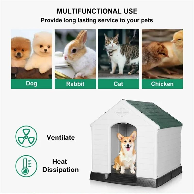 LIVINGbasics 38" Plastic Elevated Outdoor Doghouse
