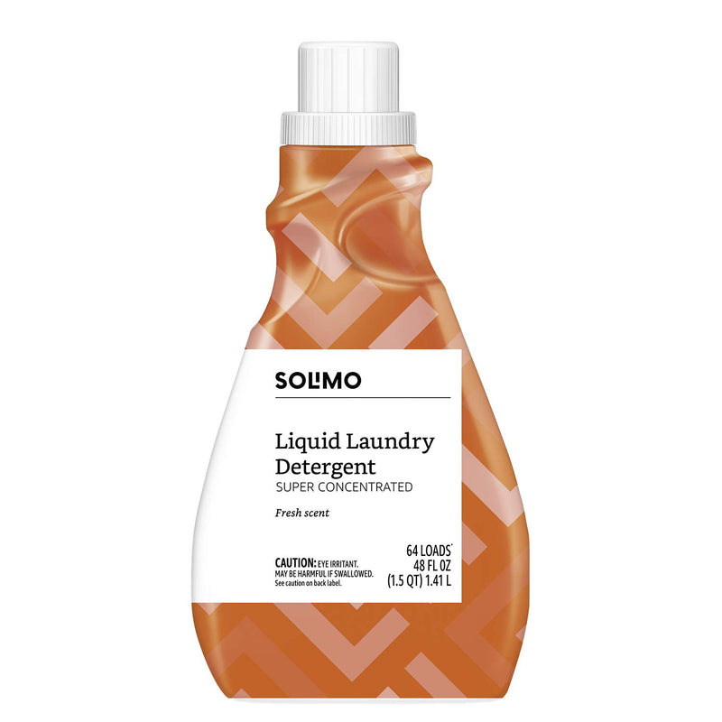 Solimo Concentrated Liquid Laundry Detergent, Fresh Scent, 64 loads, 48 Fl Oz - pick up only
