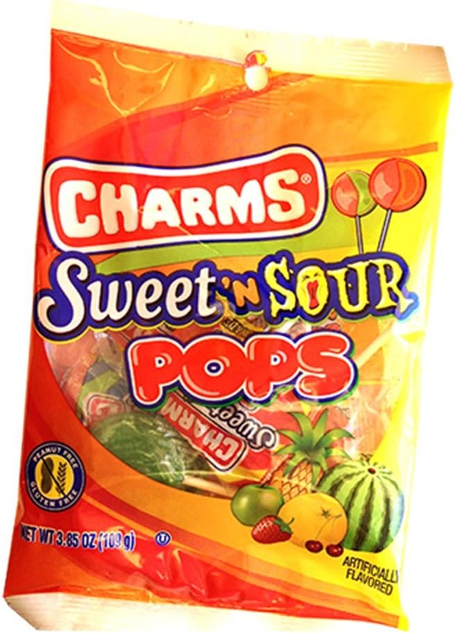 Charms Sweet 'N Sour Pops - 109g