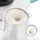 Milk Frother Handheld Foam Maker with Stand and 2 whisks. (mint green color)