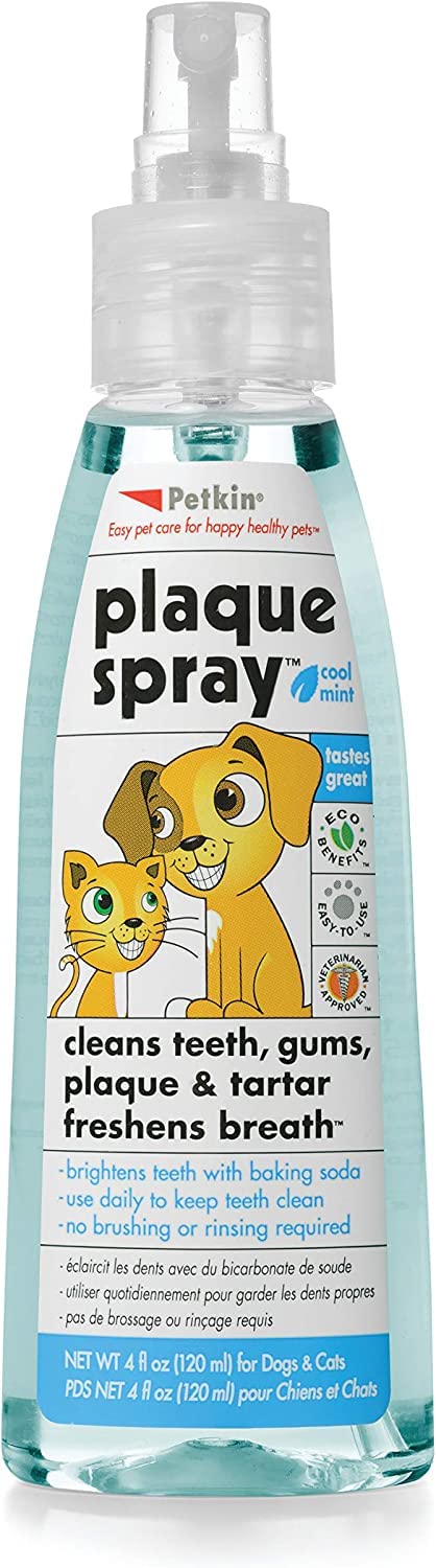 Petkin Plaque Spray, Cool Mint, 4 Fl Oz