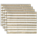 Broadway Stripe Cotton Placemats in Khaki- Set of 4