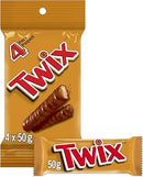 Twix Caramel Cookie Chocolate Candy Bar 4 Full Size Bars, 200g