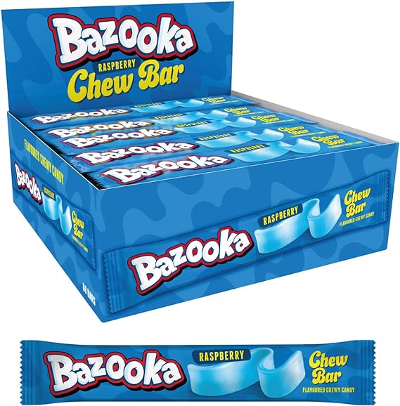 Bazooka Blue Raspberry Chew Bar 14 g (60 Pack)