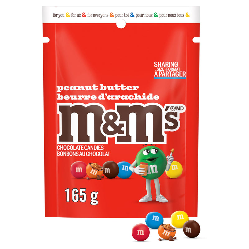 M&M'S, Peanut Butter Milk Chocolate Candies, Sharing Bag, 165g