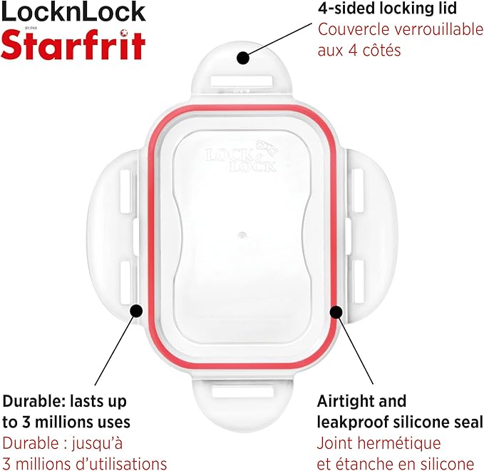 Starfrit LocknLock 6-Piece Easy Match Plastic Container Lunch Set