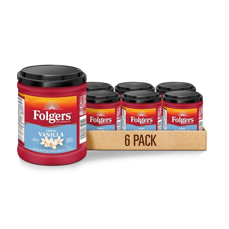 Folgers French Vanilla Flavoured Ground Coffee, Morning Café 272 g