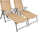 AmazonBasic Sling Outdoor Folding Reclining Chaise Lounger - Single or 2 pack, Tan - NEW IN BOX - PICK UP ONLY