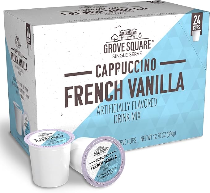 Grove Square Cappuccino, French Vanilla, 24 Single-Serve Cups