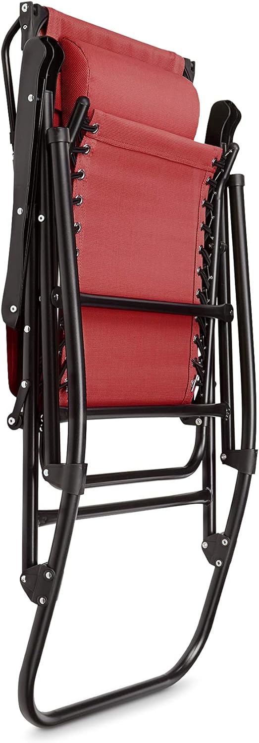 AmazonBasic Foldable Rocking Chair with Canopy - Red - NEW IN BOX - PICK UP ONLY