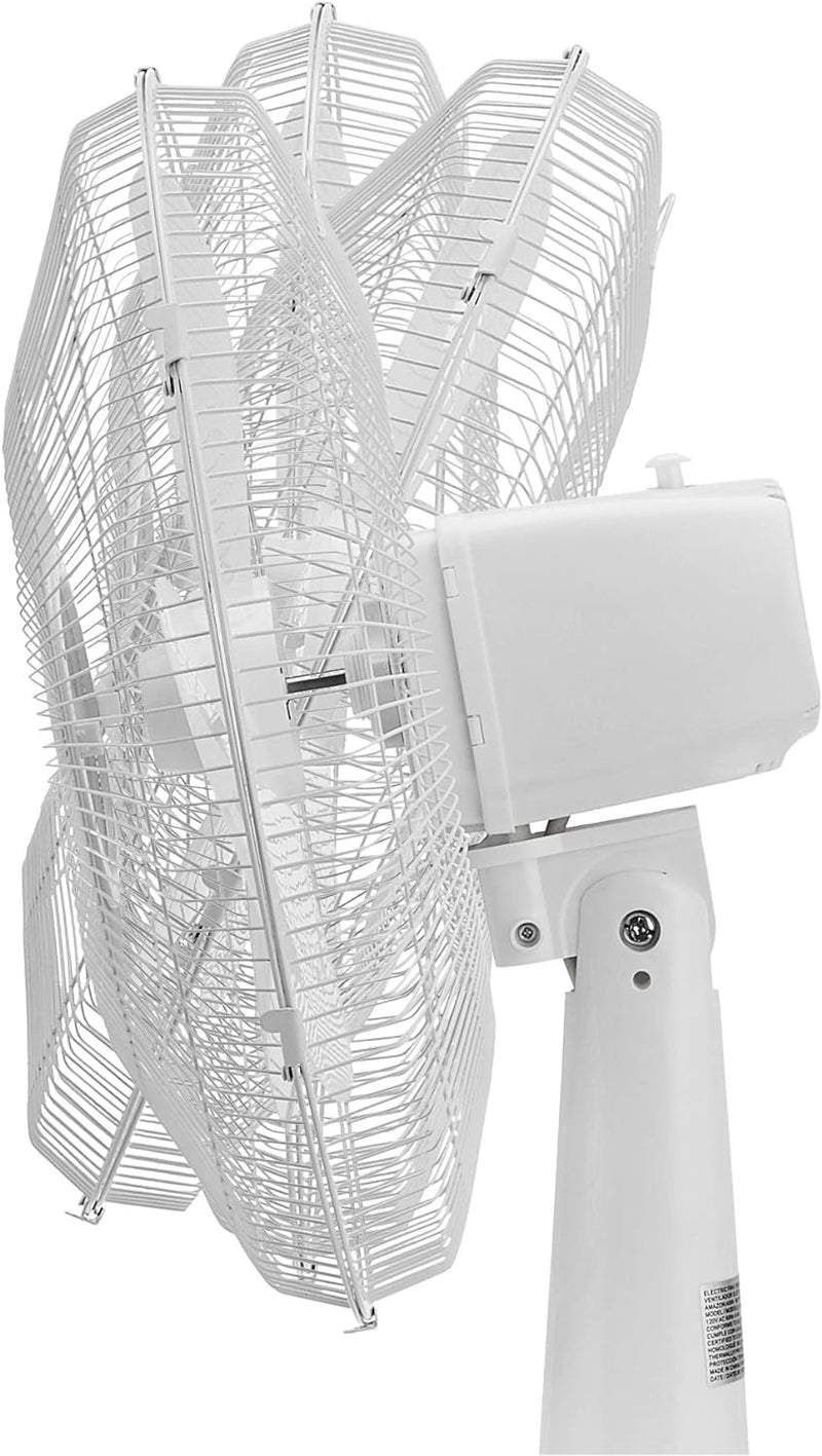 Amazon Basics Oscillating Table Fan with 16-Inch Blades, 3 Speed Settings, White