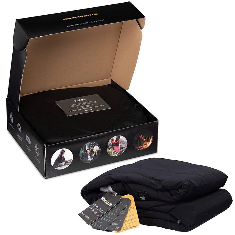 Portable Heated Throw Blanket USB Charging - 3 Heating Levels