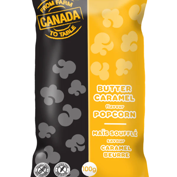 From Farm to Table Butter Caramel Popcorn 100g bags (bulk buy 12 bags) Pick up only