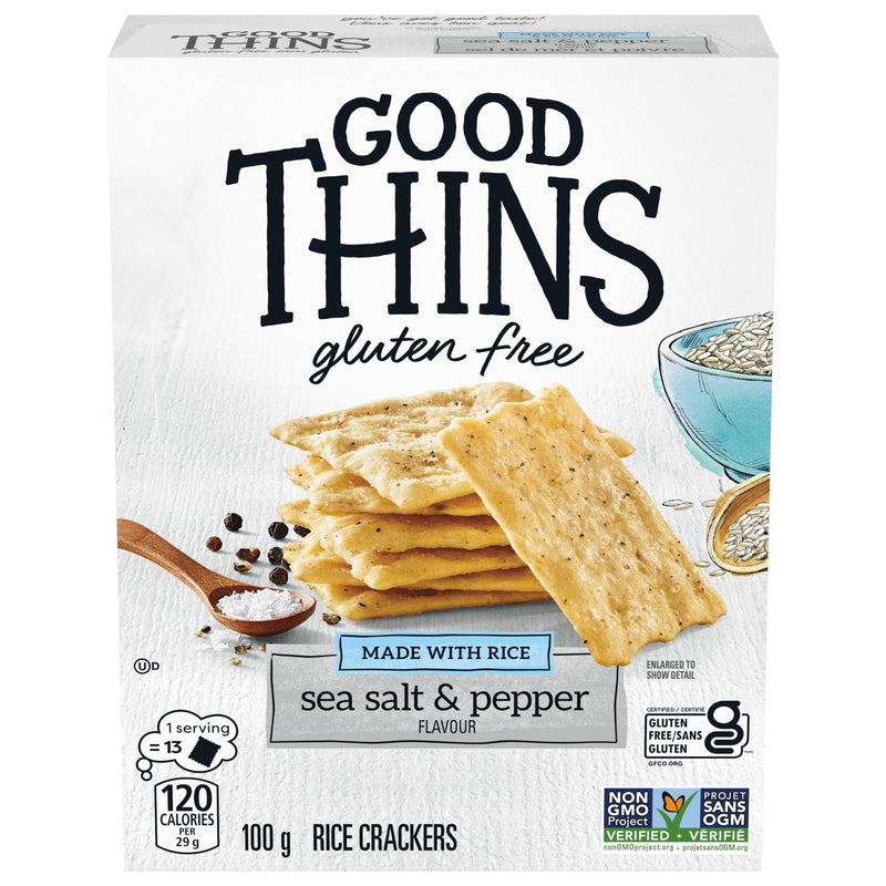 GOOD THINS Sea Salt & Pepper Rice Crackers Gluten Free 100g