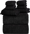 8 Piece Microfiber Bathroom Towels Set - Oversized Bath Towels - Choose Your Colour