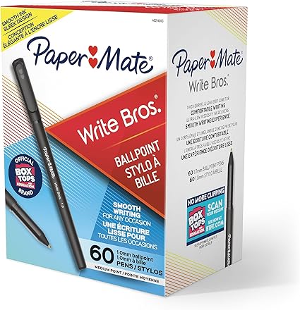 Paper Mate Ballpoint Pens, Medium Point -black-(1.0 mm), 60 Count