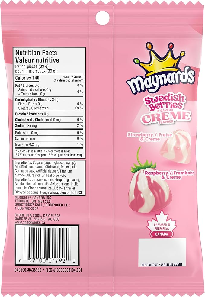 Maynards Swedish Berries & Cream Gummy Candy - 154g
