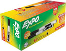 EXPO Magnetic Dry Erase Marker with Eraser, Fine Tip, Black, 12-Count