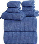 8 Piece Microfiber Bathroom Towels Set - Oversized Bath Towels - Choose Your Colour