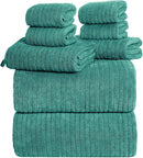 8 Piece Microfiber Bathroom Towels Set - Oversized Bath Towels - Choose Your Colour