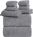 8 Piece Microfiber Bathroom Towels Set - Oversized Bath Towels - Choose Your Colour