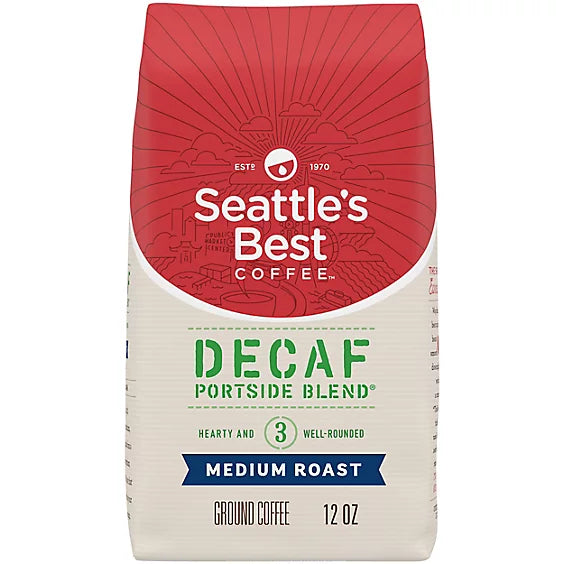 Seattles Best Coffee Coffee Ground Medium & Balanced Level 3 Decaffeinated - 12 Oz