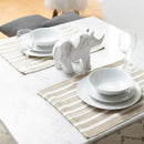 Broadway Stripe Cotton Placemats in Khaki- Set of 4