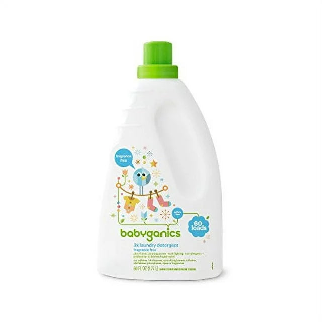Babyganics 3X Baby Laundry Detergent, Fragrance Free, 60oz